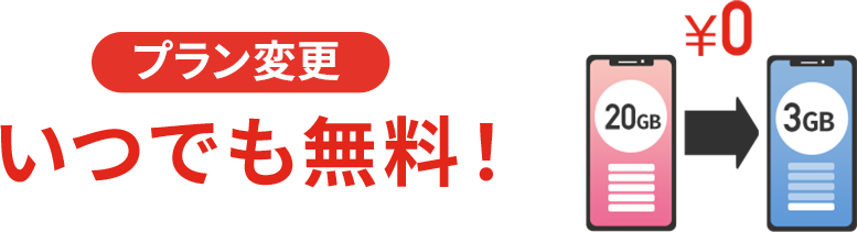 プラン変更いつでも無料！